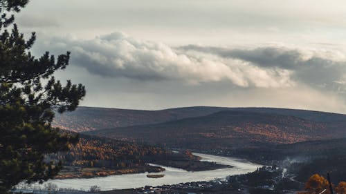 High angle Shot of a River Valley 