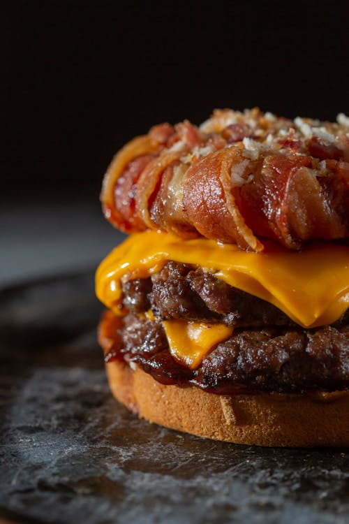 Ingyenes stockfotó bacon, burger, egészségtelen témában