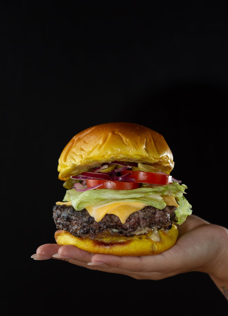 Burger Sandwich In Close-up Shot