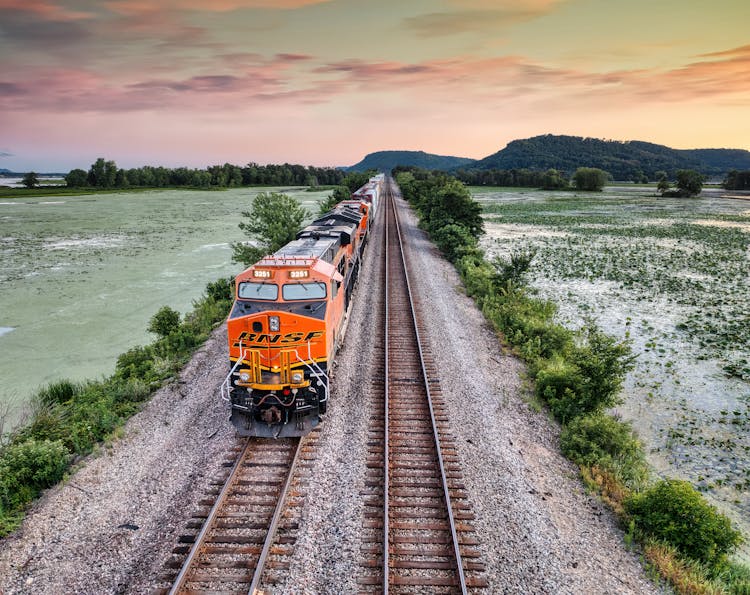 Freight Train In The Evening