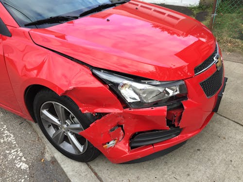 Free stock photo of car, crash, red