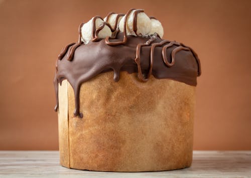 Chocolate Cake on Brown Wooden Table