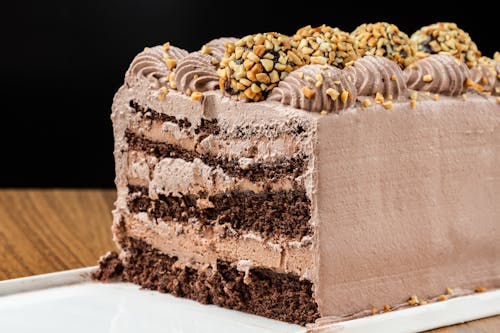 Close-up of a Chocolate Layer Cake 