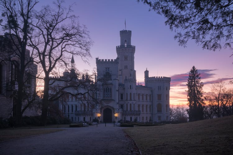 Historical Old Castle On Sunset