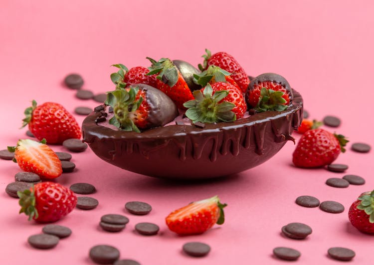 Chocolate Covered Strawberries In A Bowl