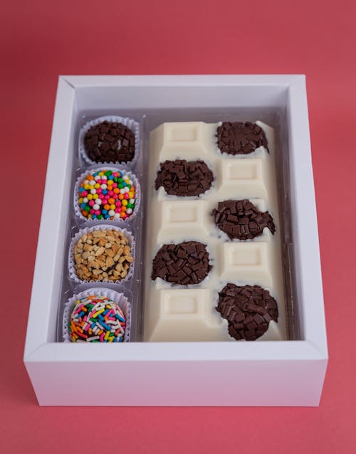 Chocolate Balls in White Box