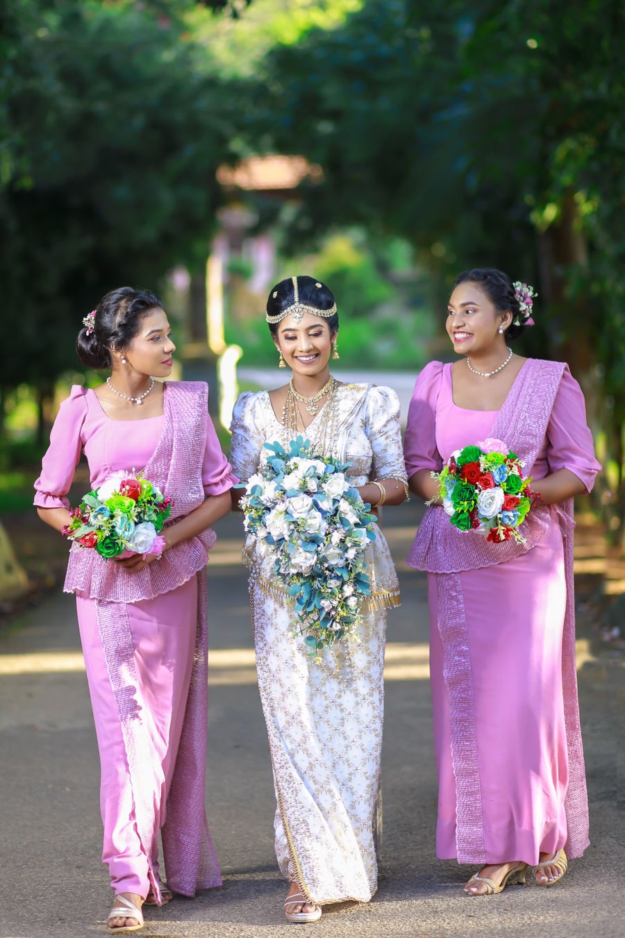 Bride with her bridesmaids prepared by PS Bridal Gallery