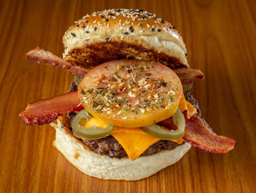 乳酪漢堡, 培根, 漢堡 的 免费素材图片
