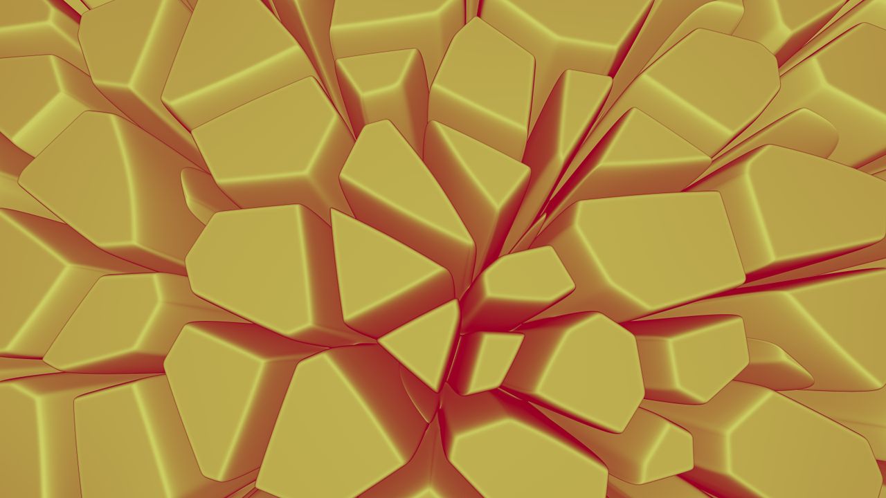 vibrant abstract pattern of interlocking yellow geometric shapes with