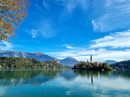 Lake View Under the Blue Sky