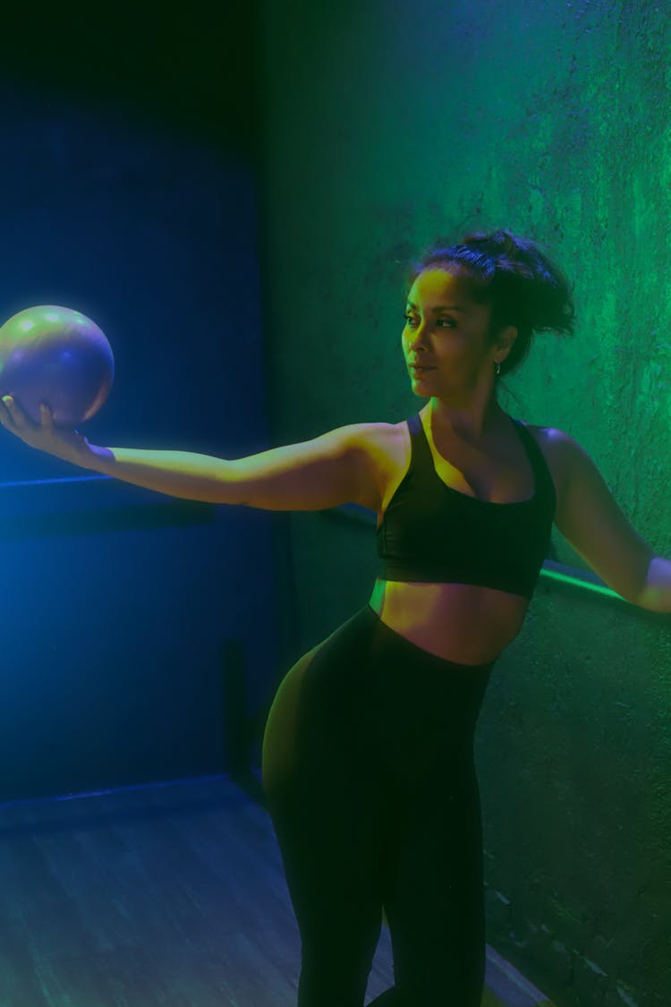 Woman Training With Ball