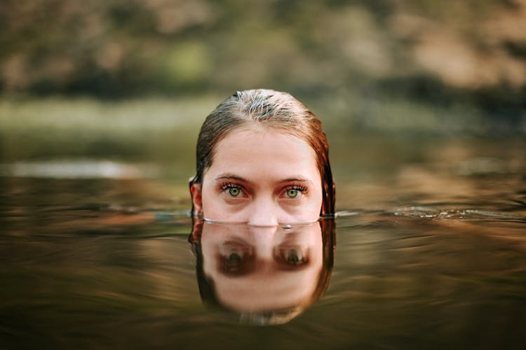 Woman Face In Water