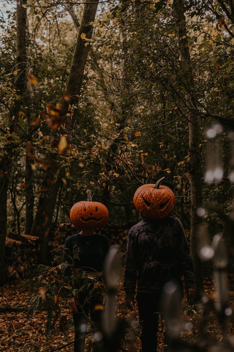 2 Person Wearing Jack O Lanterns