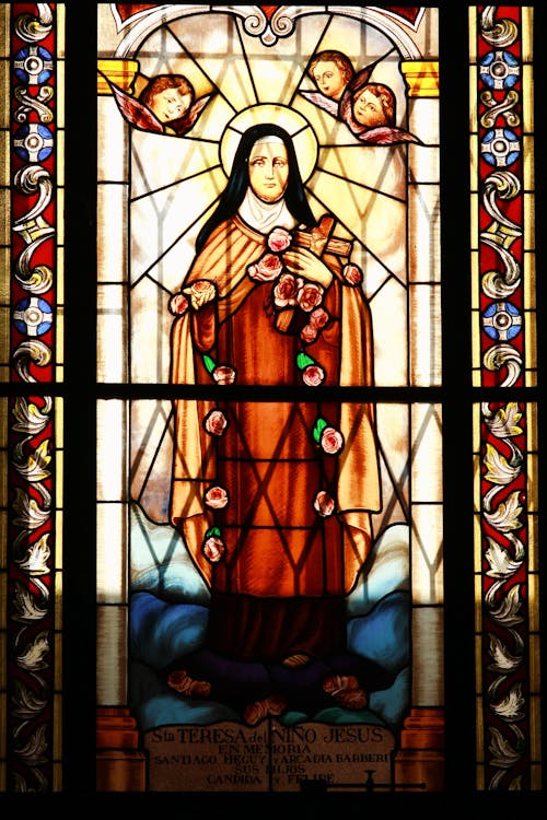 A Stained Glass Image of Saint Therese of Lisieux