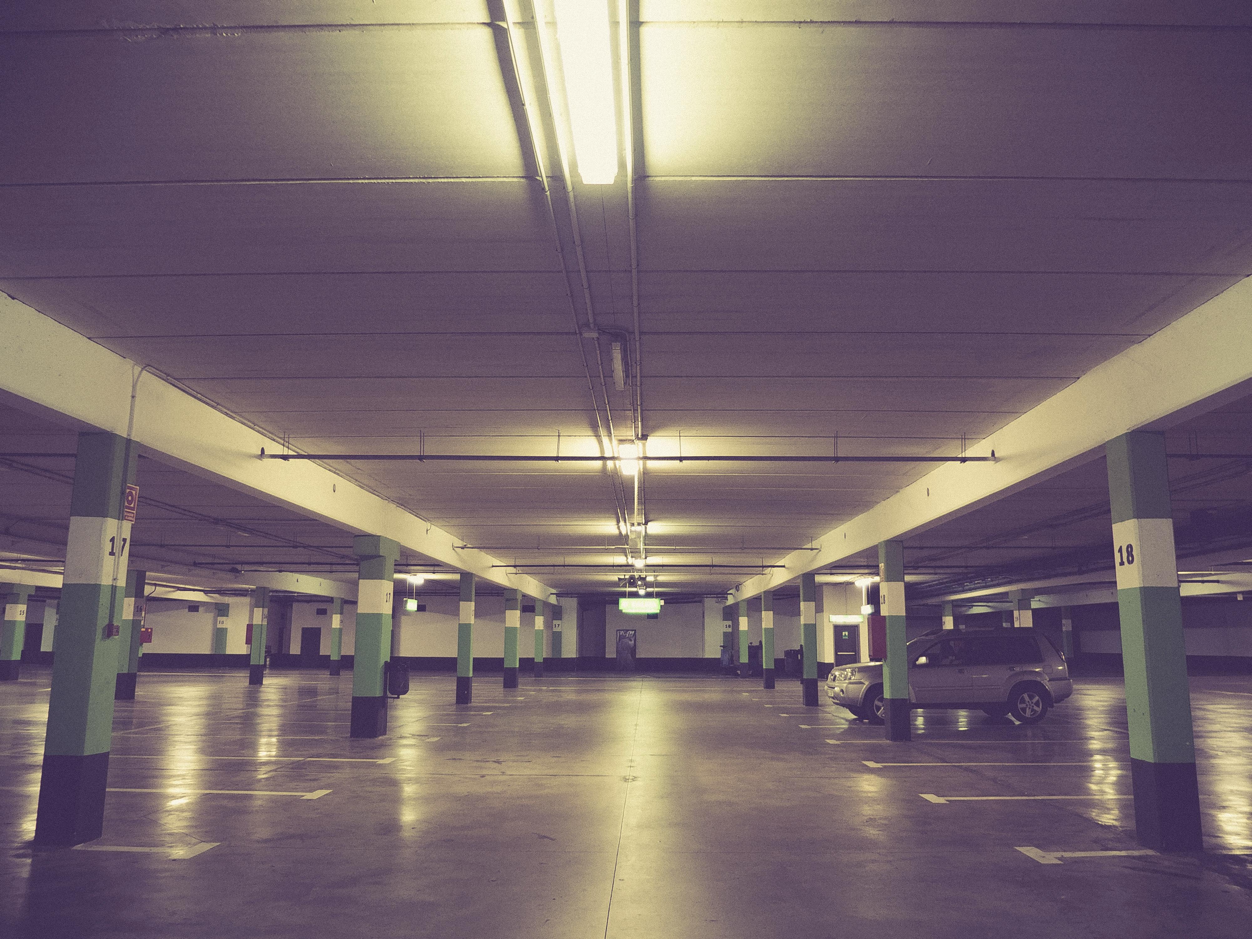 Free stock photo of car, garage, underground garage