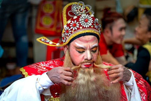 Man in Traditional Costume at Festival