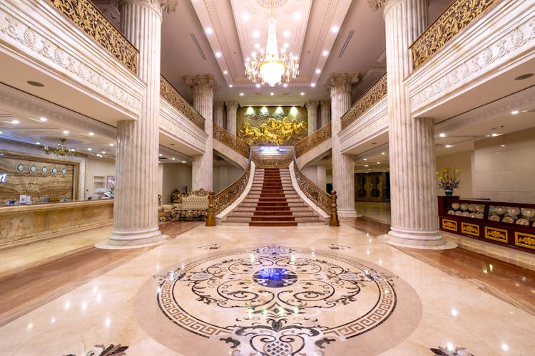 Marble Foyer Of Luxurious Hotel