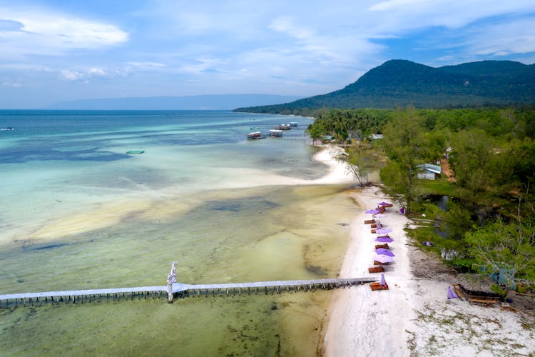 Tropical Beach And A Promenade