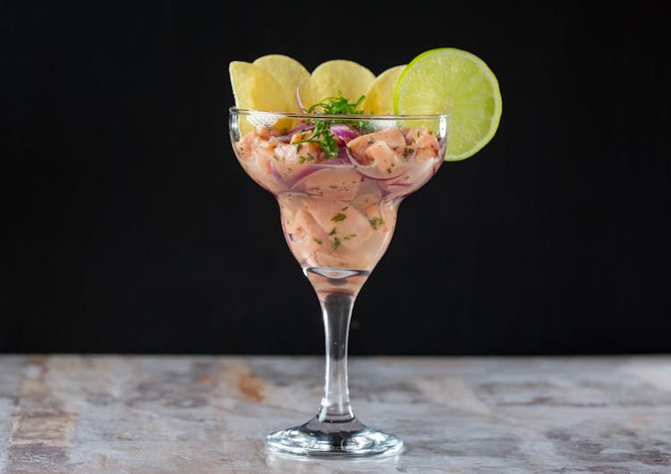 Salmon And Lime Salad In Glass