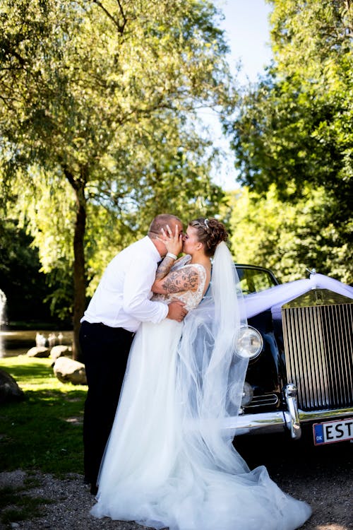 Bride and Groom Kissing at Wedding