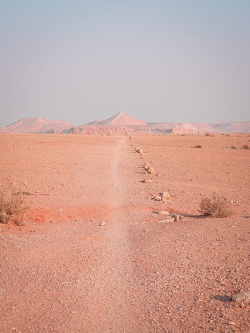 Barren Desert with Hills in the Background