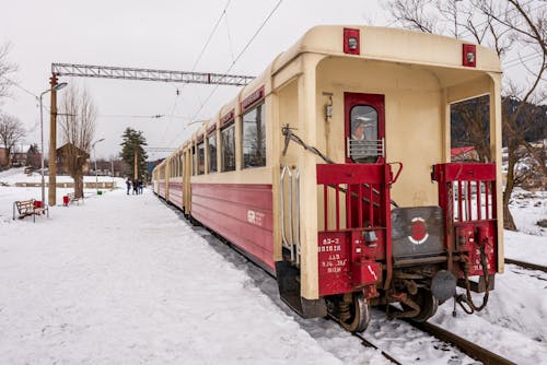 Train on Snow Covered Ground