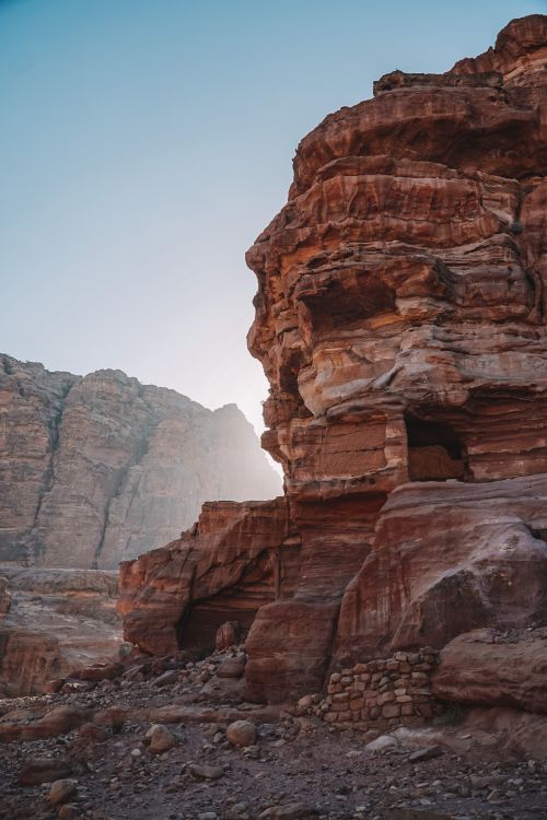 Free Explore the dramatic rock formations in Wadi Musa, Jordan, showcasing natural beauty and historical significance. Stock Photo