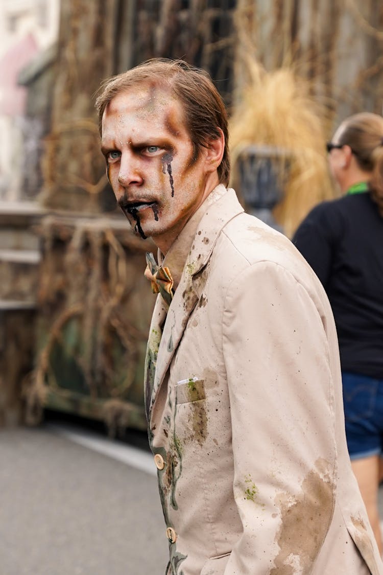 Man Playing A Zombie Character