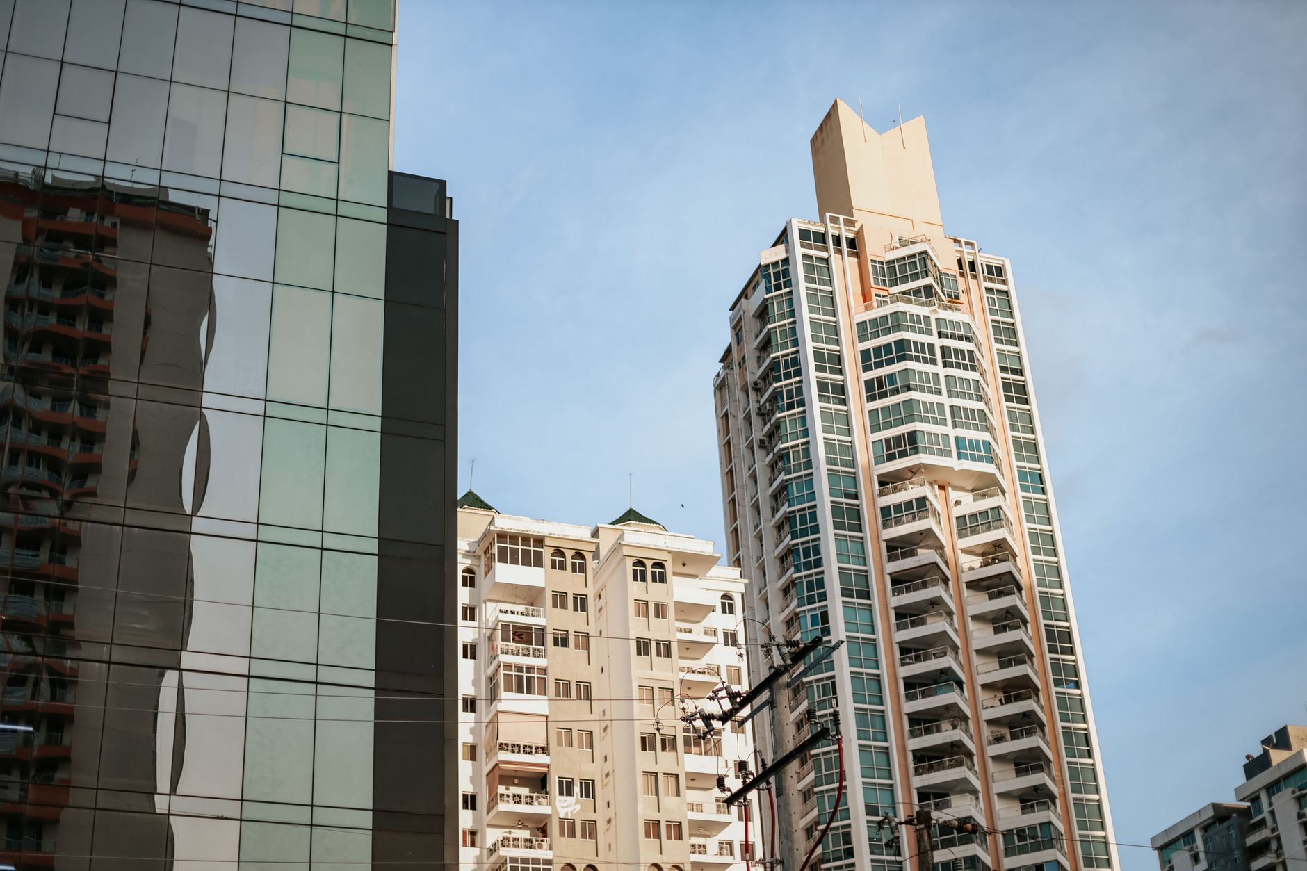 Apartment towers rising above jacaranda-lined side streets in Kileleshwa, Nairobi