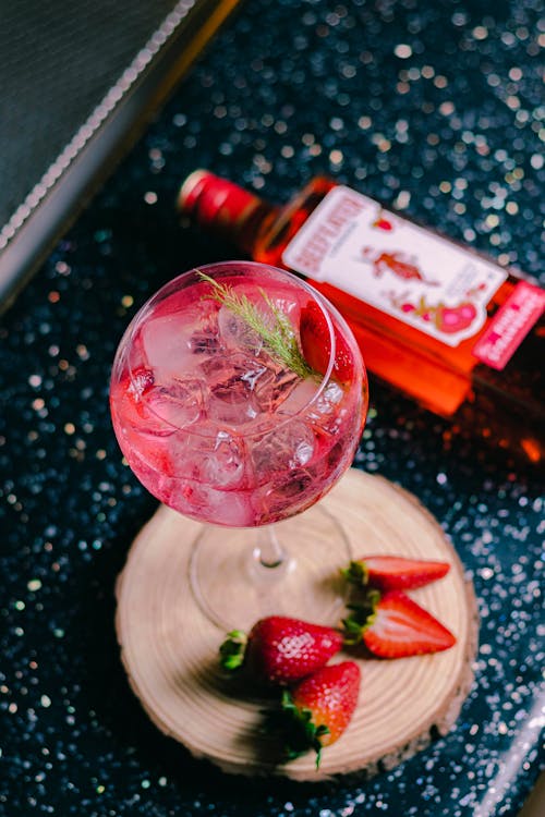 Alcohol Cocktail in Glass on Table