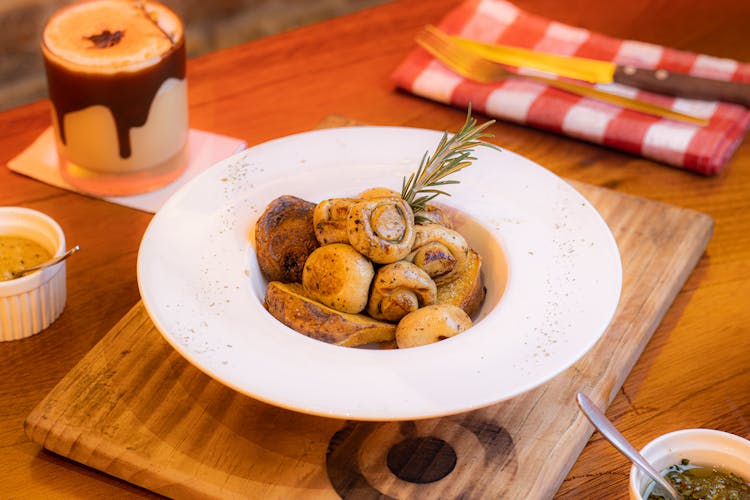 Dish In Plate On Restaurant Table