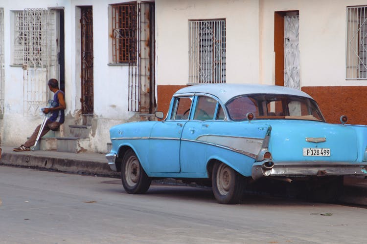 A Chevrolet Bel Air Parked By A Roadside