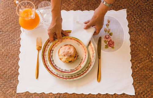 Cake on Floral Plate