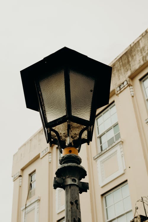 Close-Up Shot of a Street Lamp 
