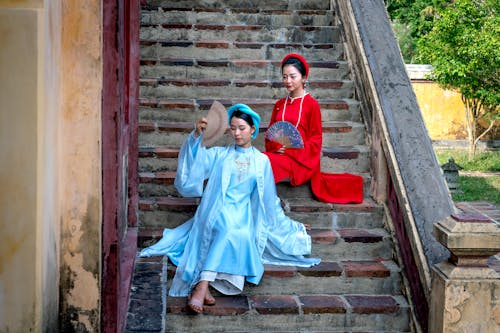 Kostenloses Stock Foto zu asiatische frauen, frauen, handfächer