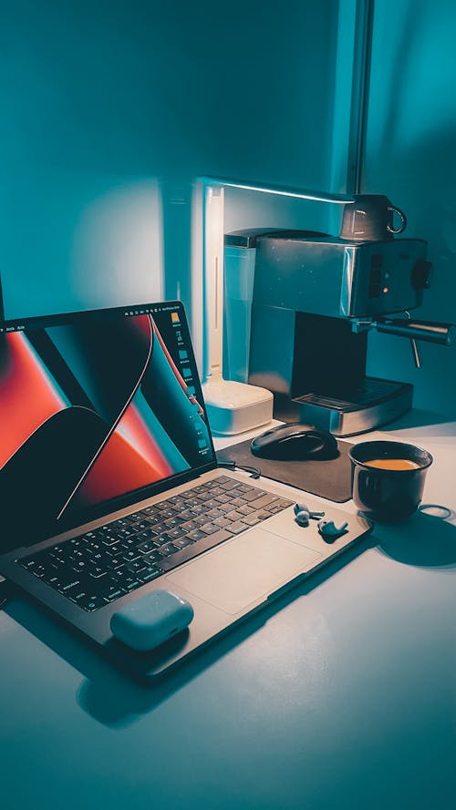 Laptop Lying on a Modern Desk