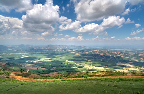 High Angle View of Asian Rural Landscape 