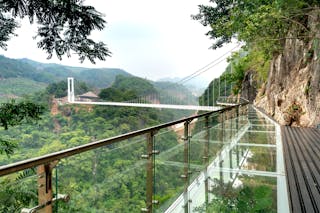 Bach Long Glass Bridge in Moc Chau District, Son La Province, Vietnam 