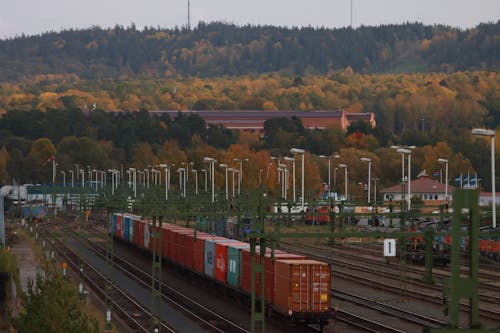 Cargo Ship on Railway Track