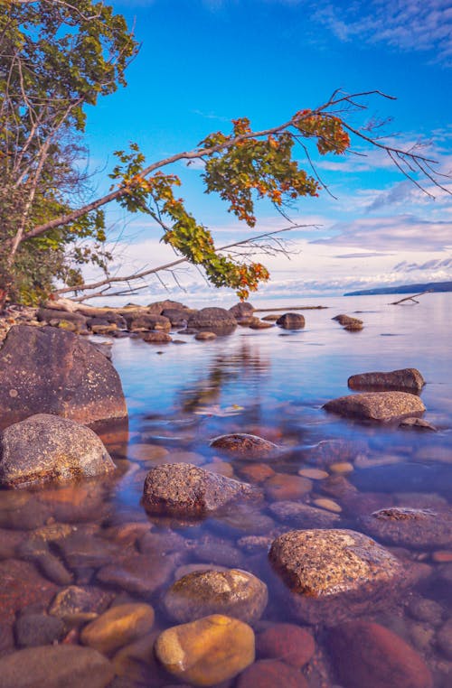 Blue Landscape with Stones in Water