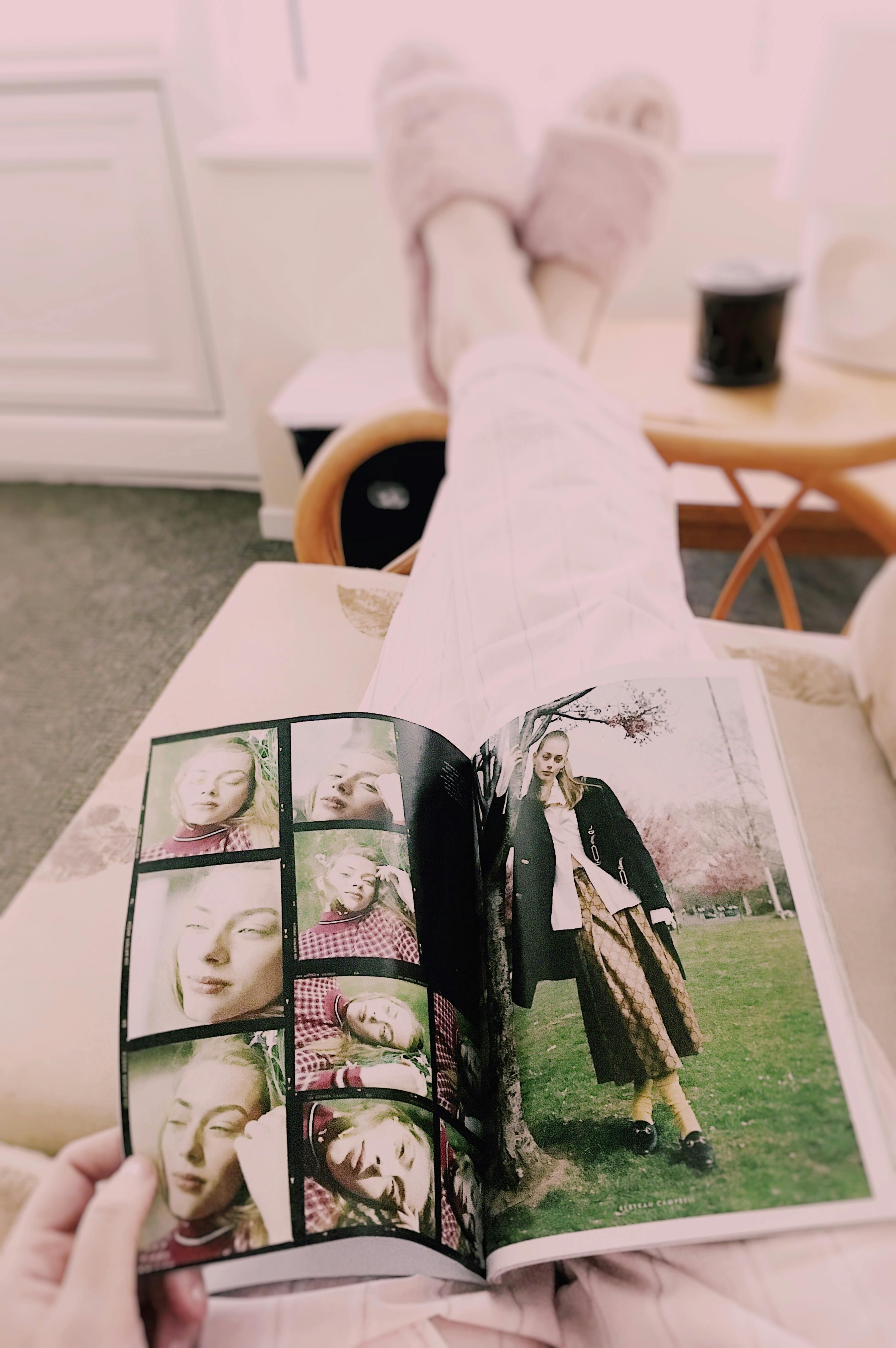 Woman looking at photo album hi-res stock photography and images