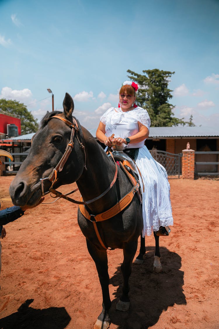 Woman Riding A Horse