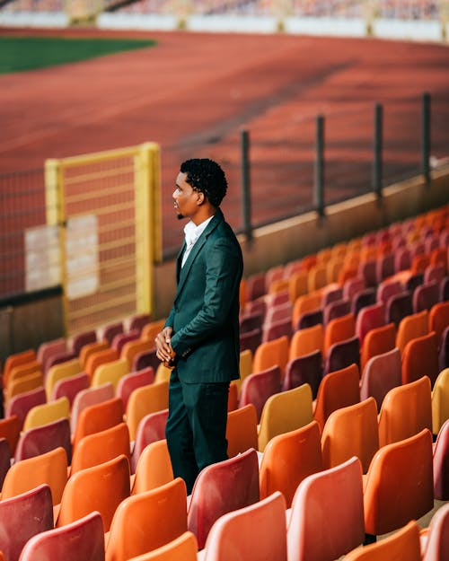 Elegant Man on a Stadium 