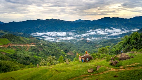 People in Majestic Mountains