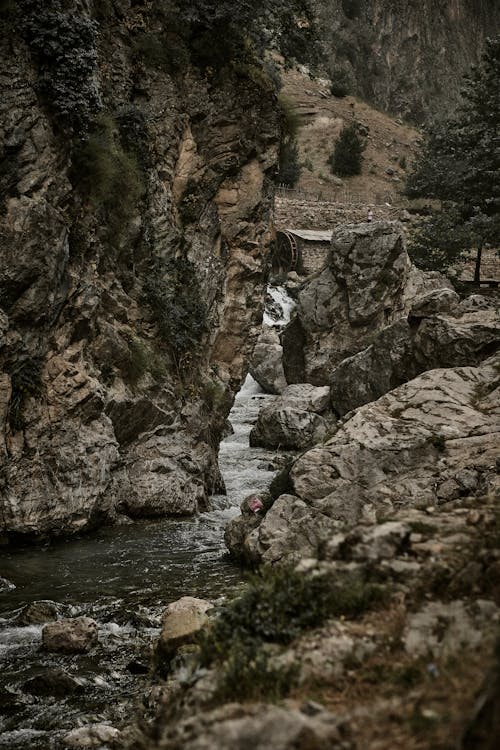 Foto d'estoc gratuïta de aigua que flueix, barranc, congost