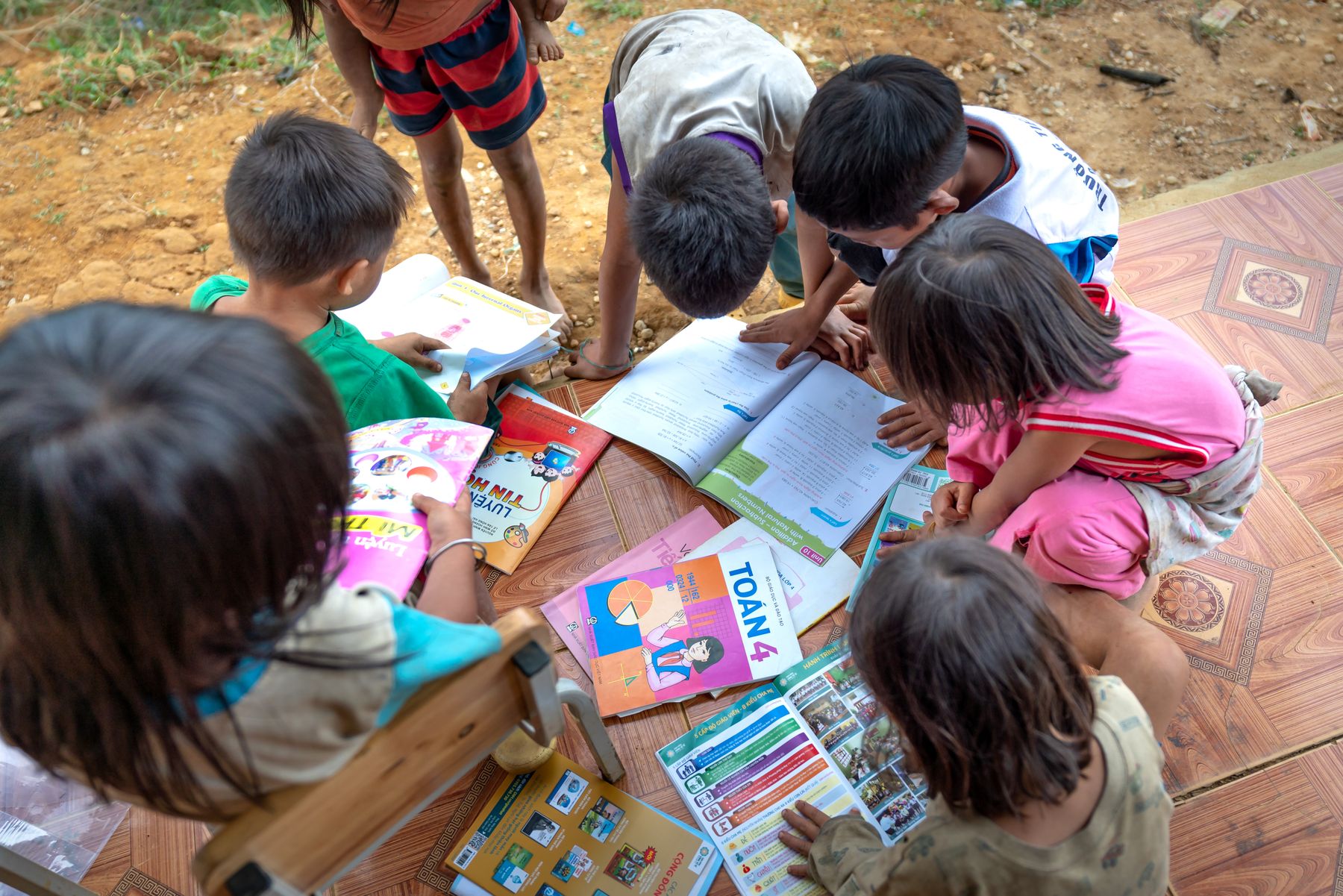 Children reading together