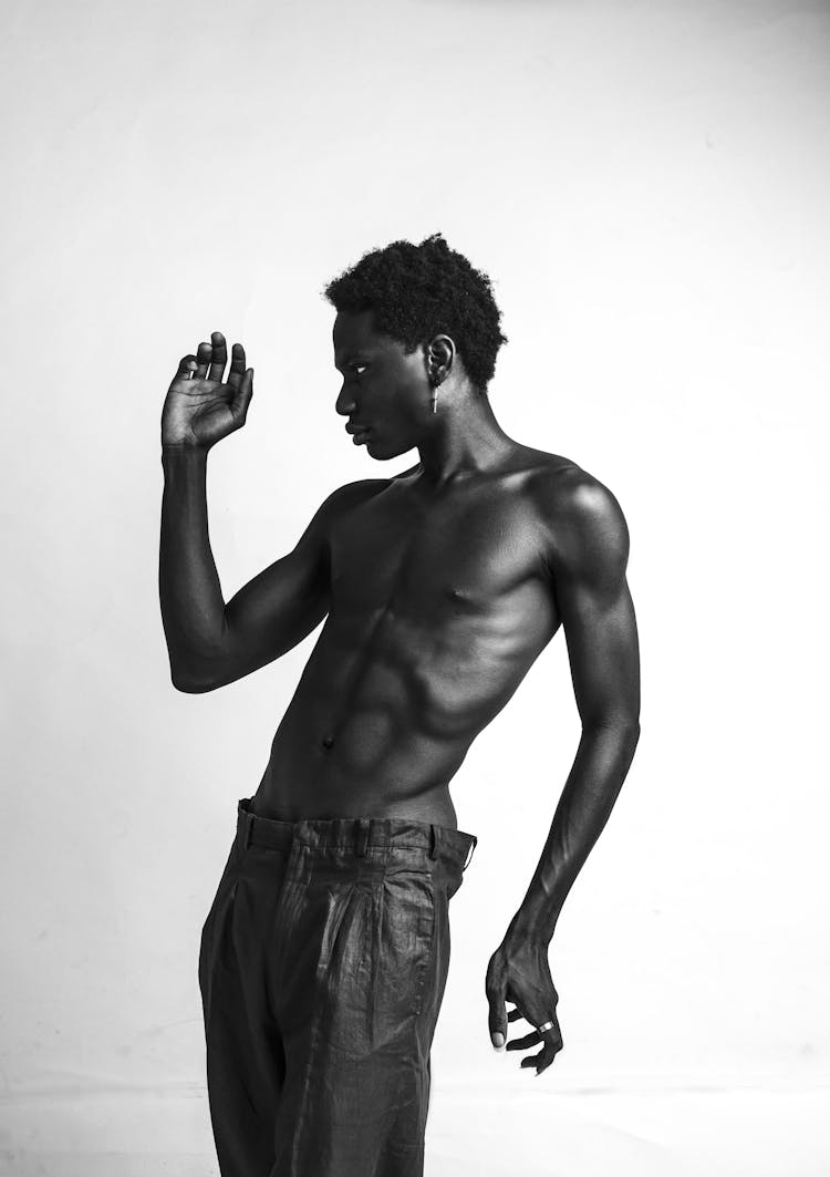 Young Shirtless Man Modeling 