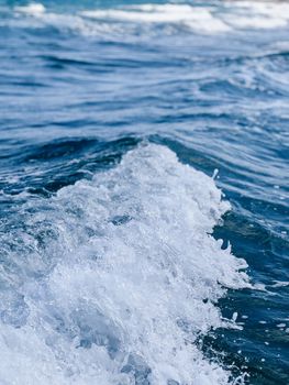 Close-up of ocean waves in motion capturing splashing water and dynamic movement.