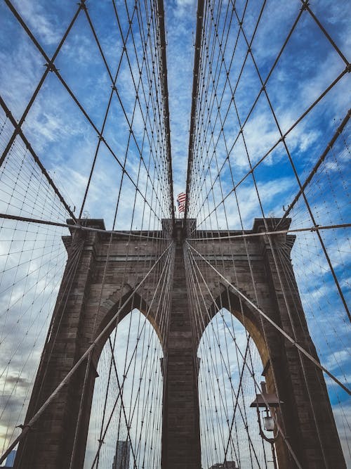 Lage Hoek Bekijken Foto Van Brooklyn Bridge