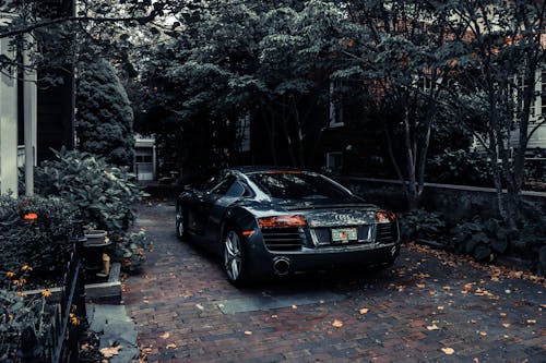 Ağaçların Yakınına Park Edilmiş Audi Fotoğrafı